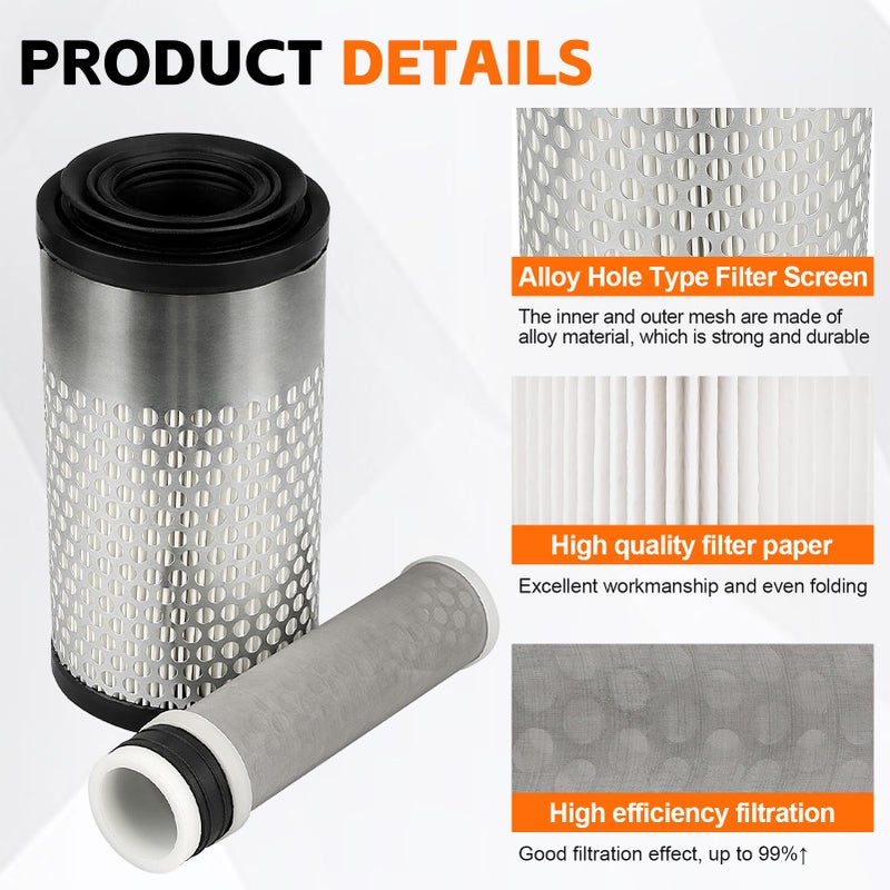 LOCOPOW 6C060-99410 6C060-99414 Air Filter with 32721-58242 Inner Filter for Kubota tractor B21 B2410 B2301 B2630 B2710 B3200 B3300 B7300 B7400 B7410 B7500 B7510 B2601 B2920 B2910 F2260 F3080 ZG227 - Image 3